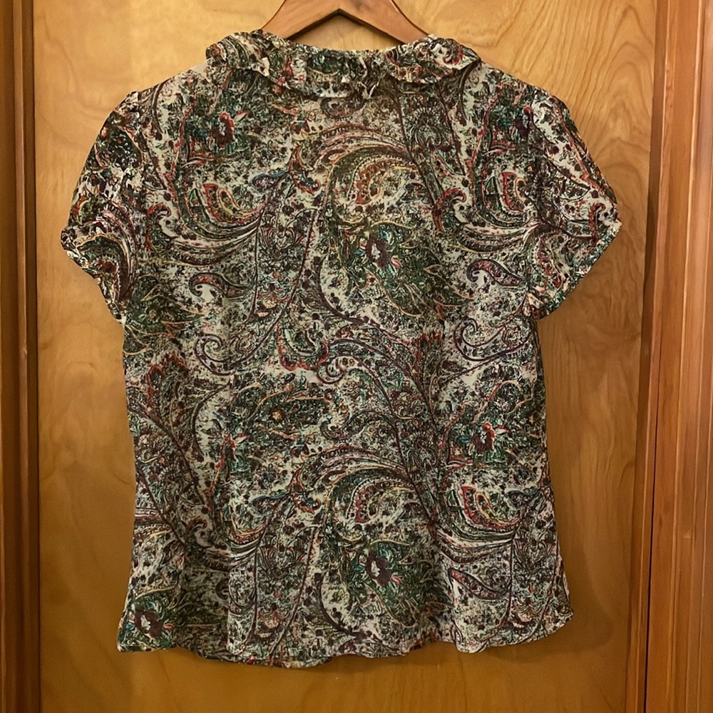LOFT Ruffle top, Petite Large - Picture 4 of 9